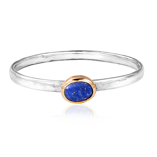 Gold and Silver Lapis Bangle