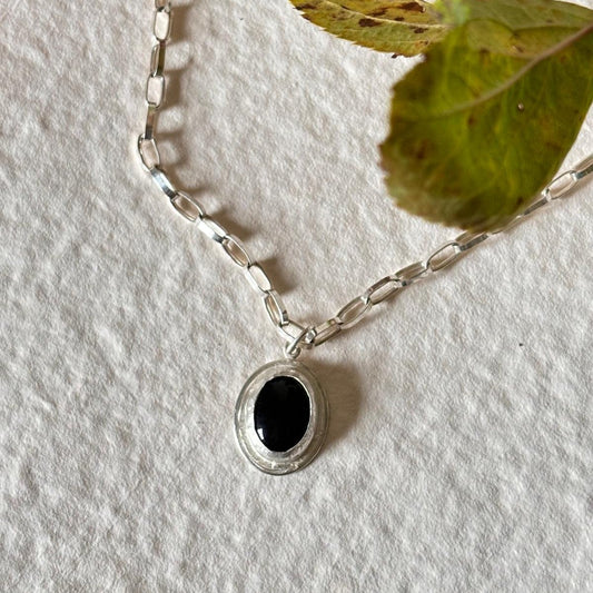 Onyx Oval Frame Pendant