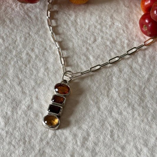 Citrine & Garnet Stack Pendant