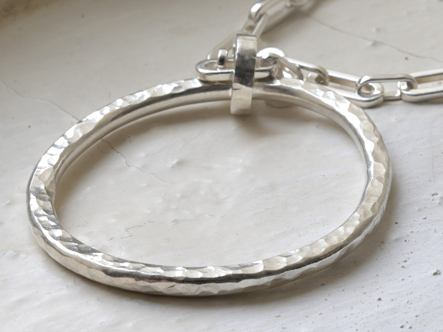 Oval and Rectangle Statement Necklace