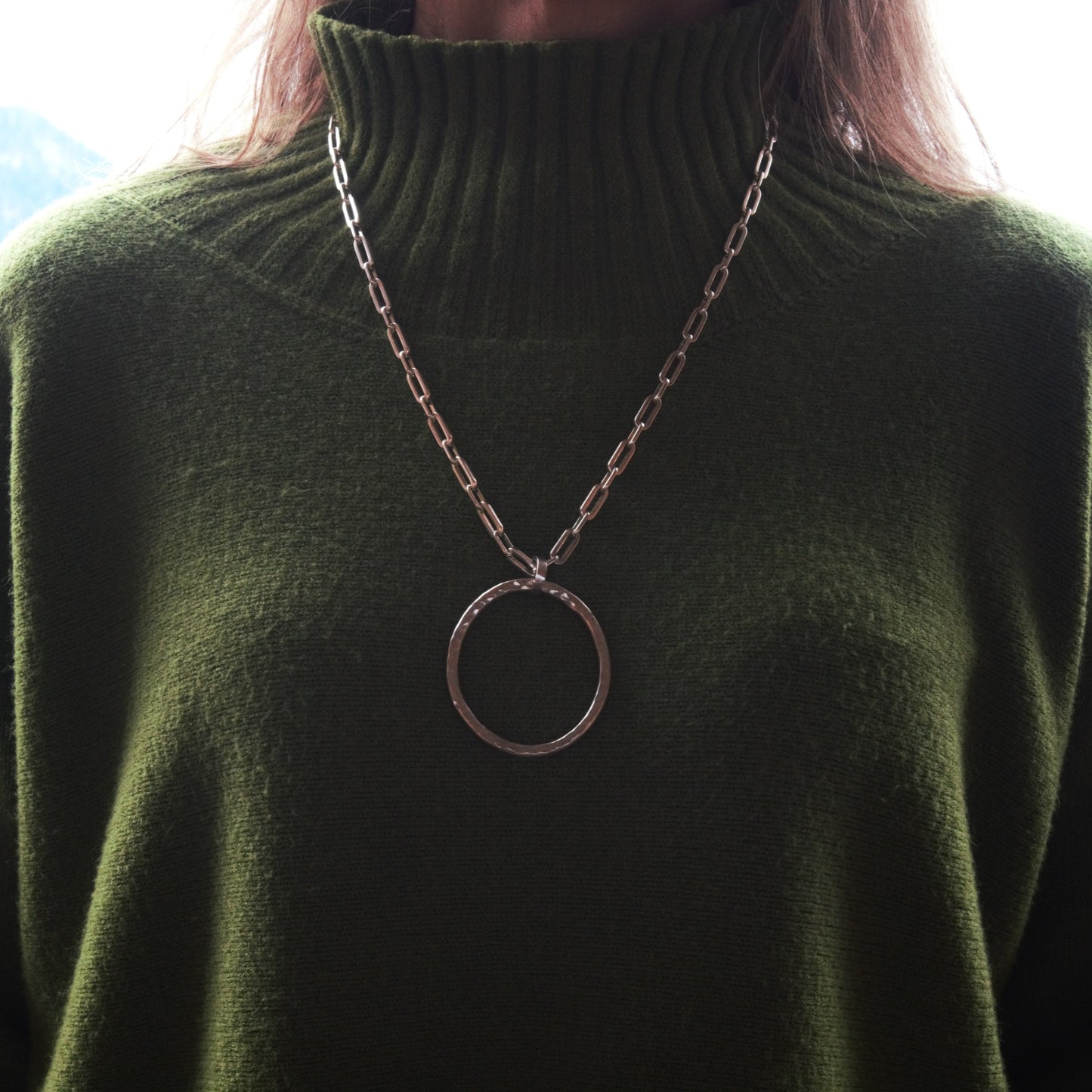 Oval and Rectangle Statement Necklace