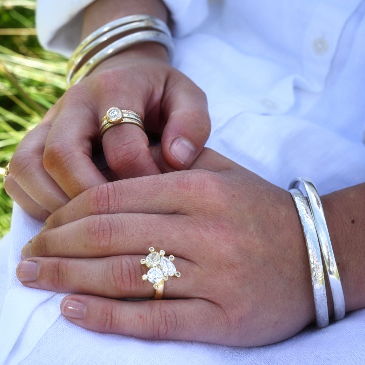 Tricolour Chunky Diamond Stack