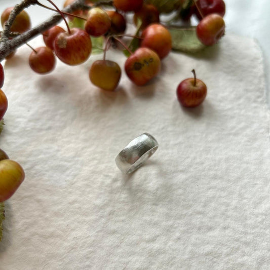 Chunky Sterling Silver Frosted Ring