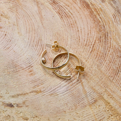 Molten Gold Ball Hoop Earrings