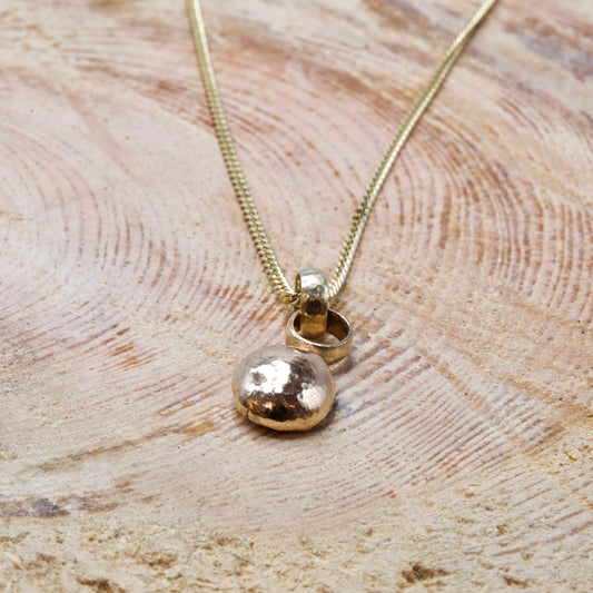 Gold Molten Bean Necklace