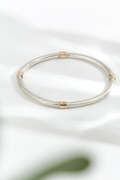 Gold & Silver Patterned Bangle