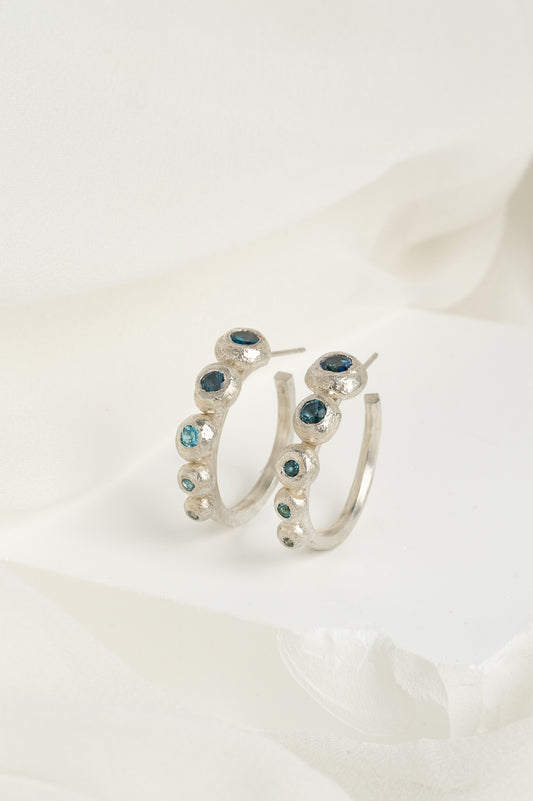 Sky Blue Topaz Hoops