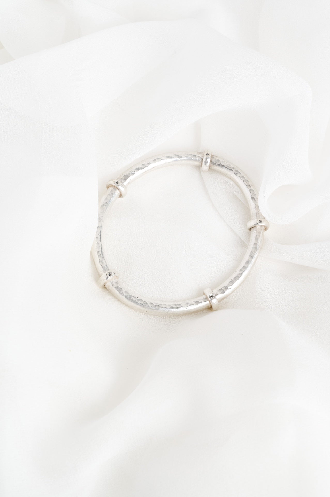 Statement Sterling Silver & Diamond Bangle