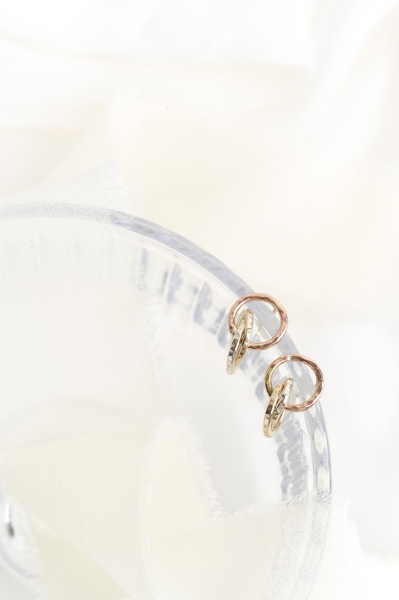 Tricolour Gold Circle Earrings