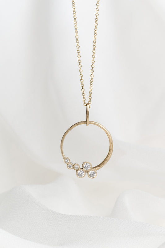 Gold Scattered Diamond Necklace