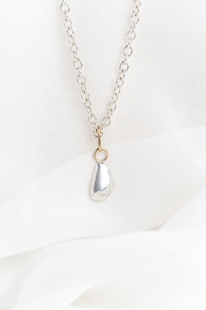 Silver & Gold River Pebble Necklace