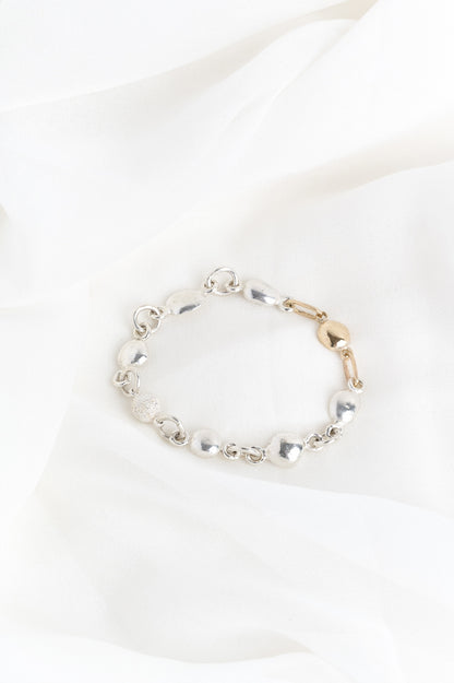 Silver & Gold River Pebble Bracelet