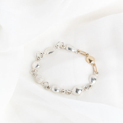 Silver & Gold River Pebble Bracelet