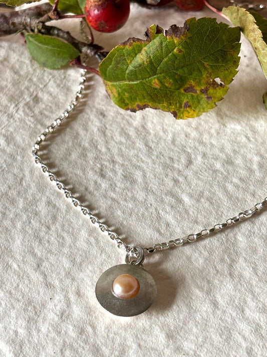 Sterling Silver Peach Pearl Pendant