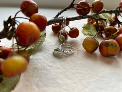 Sterling Silver Peridot Drop Hoops