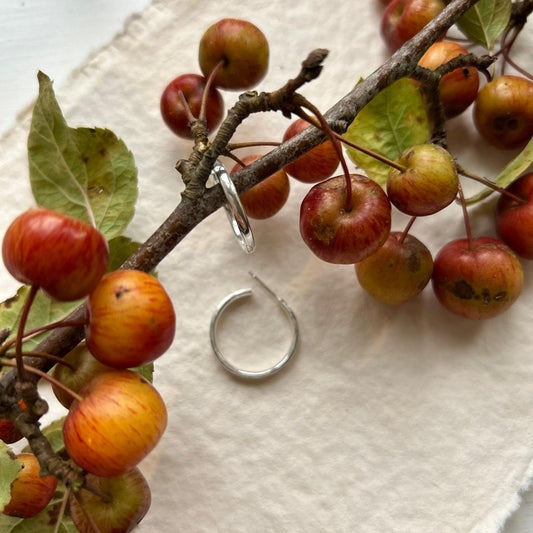 Court Shaped Sterling Silver Hoops