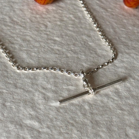 Minimalist Sterling Silver T-Bar Necklace